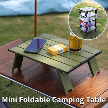 Mini Hordozható Kemping Asztal, Alumínium Összecsukható Asztal Piknik Grill Táblázat Ultra Könnyű Kerti Kemping Bútor Kiegészítők