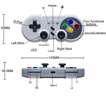 Mini Vezeték nélküli Bluetooth -kompatibilis Gamepad Joystick Konzol Távoli Vezérlő Pro Gamepad A Nintendo Kapcsoló a Windows PC