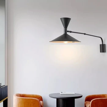 Minimalista Állítható Fali Lámpa Hosszú kézmozgás Olvasás Hálószoba Éjjeli Fény, LED-es Nappali Étterem Szerelt Világítás