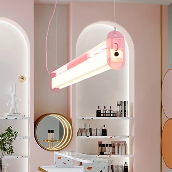 Minimális étterem dekoratív lámpa tervező művészeti bár hosszú üveg egy szót modellezés légkör csillár