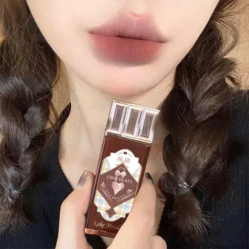 MINT a HANGULAT Csokoládé Sorozat Felhő Lip Cream tartós Matt Folyékony Rúzs Bársony szájfény Kawaii Smink Piros Lip Tint