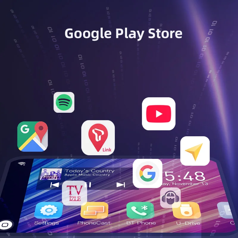 Miudrive Ai Doboz 4+64G Vezeték nélküli Apple CarPlay Netflix Youtube Spotify Google Play Store 4G GPS Audi Benz VolksWagen4