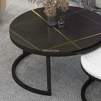 Modern Oldalon Északi Asztalkák Kerek Design Öltözködés Asztalkák, Márvány Luxus Bijzettafel Nappali Bútor Szett