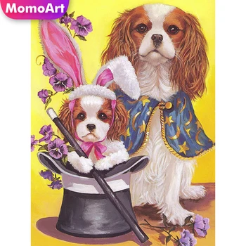 MomoArt Teljes Négyzet Kutya, Gyémánt-Mozaik Készletek 5D Hímzett Kép Strassz Állat Festmény Kézműves Hobbi