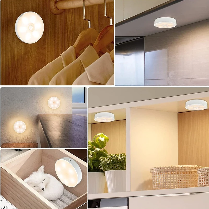 Mozgásérzékelő Lámpa LED-es Éjszakai Fény, USB Újratölthető Szabályozható Este Lámpa Vezeték nélküli Hálószoba, Konyha Szekrény Energiatakarékos Lámpák1