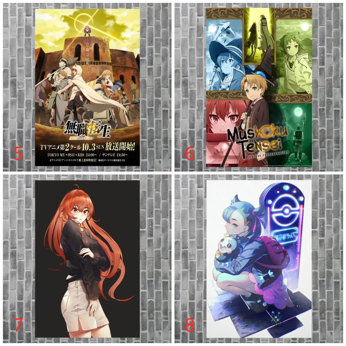 Mushoku Tensei Munkanélküli Reinkarnáció Poszter Anime Poszter Fali Vászon Festmények Élő Szobában Fali Dekor, Fali Art Lakberendezés Poszter4