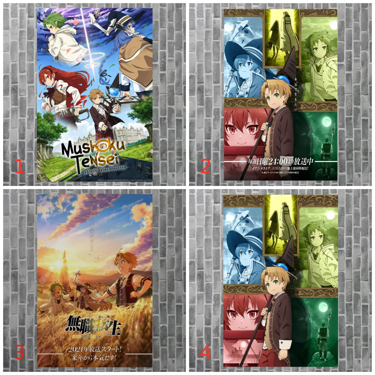 Mushoku Tensei Munkanélküli Reinkarnáció Poszter Anime Poszter Fali Vászon Festmények Élő Szobában Fali Dekor, Fali Art Lakberendezés Poszter5