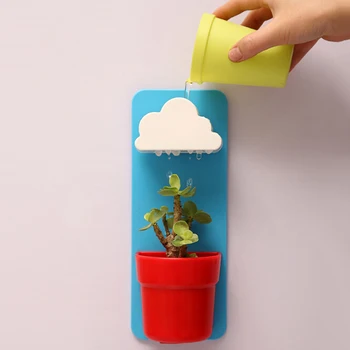 Műanyag Felhők Falra Kert Füves automatikus víz Szukkulens Növények Virágtartó Home Office Erkély Dekoráció, cserepes Díszeket