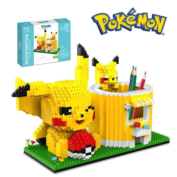 Nagy Méretű Aranyos Pokémon Anime Adatok Pikachu Tolltartó Építőkövei Mini Tégla Modell Játék Gyerekeknek, Születésnapi Meglepetés Ajándékok