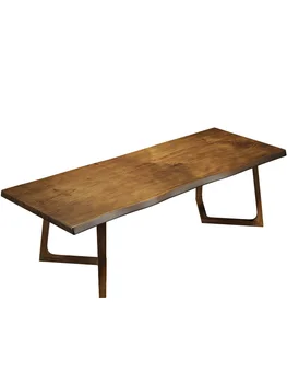 Napló asztal, szék kombináció téglalap alakú háztartási hosszú asztal modern tea asztal retro Északi kávézó tömör fa asztal