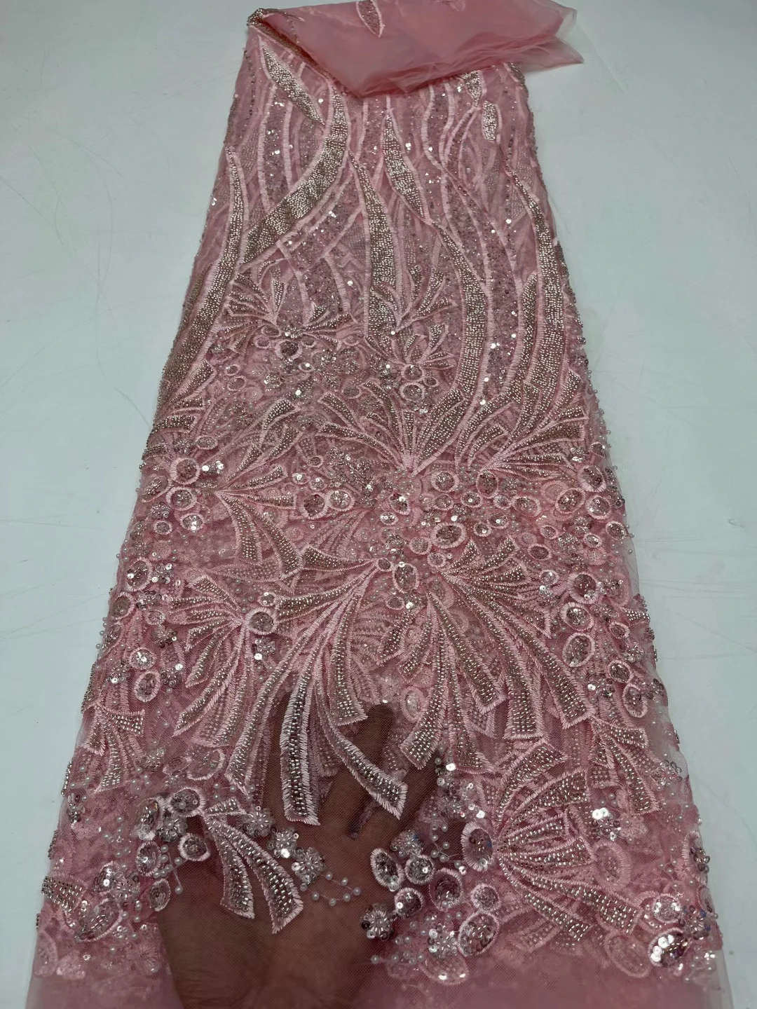 Nigériai kezét flitteres Háló Csipke Anyagból Afrika 2022 kiváló minőségű luxus gyöngyös Tüll csipke esküvői estélyi ruha varrás2