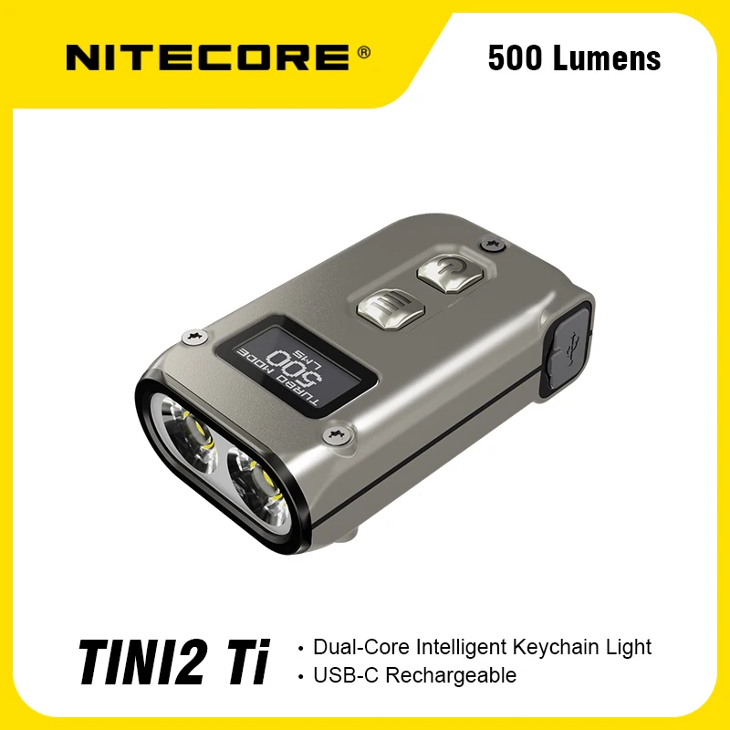 NITECORE TINI2 Ti 500 Lumen Titán Okos Dual Core Kulcs Fény, Díjak a C-Típusú USB0