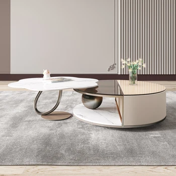 Olasz stílus nagyon egyszerű, csendes krém stílus, fény extravagáns design, modern, egyszerű, nappali kreatív dohányzóasztal