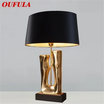 OUFULA Északi asztali Lámpa Kortárs Divat Arany asztali Lámpa LED Haza Dekoratív Éjjeli Nappali, Hálószoba