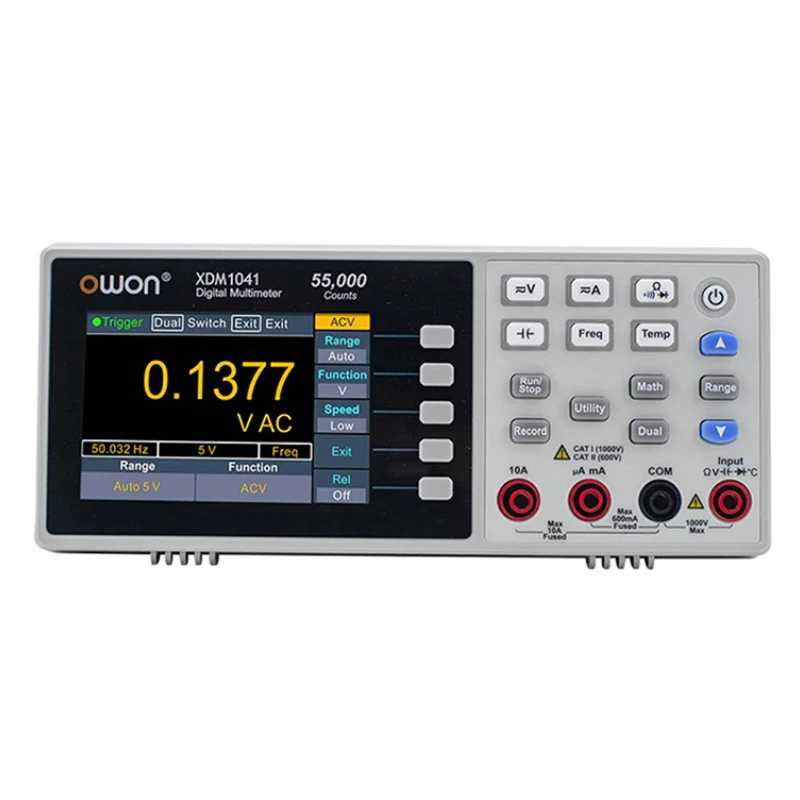 OWON XDM1041 Digitális Multiméter Hordozható Padon 4 1/2 55000 Számít Valódi RMS 3,5 hüvelykes LCD USB-DC/AC Jelenlegi Voltmérő Hőmérséklet2