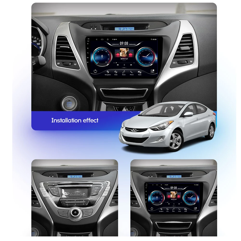PEERCE Hyundai Elantra 5 JK GD MD UD 2011 - 2015 autórádió Ai Hang, Multimédia, Videó Lejátszó, Navigáció GPS Android Nem 2din1