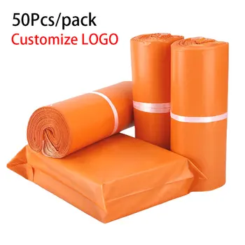Poli E-Kereskedelmi Postai Csomagokat Egyéni Nyomtatott Logisztikai Csomagolás Ruha Ajándék Tároló Zsák Narancssárga Színű Borítékban, Postai Csomag