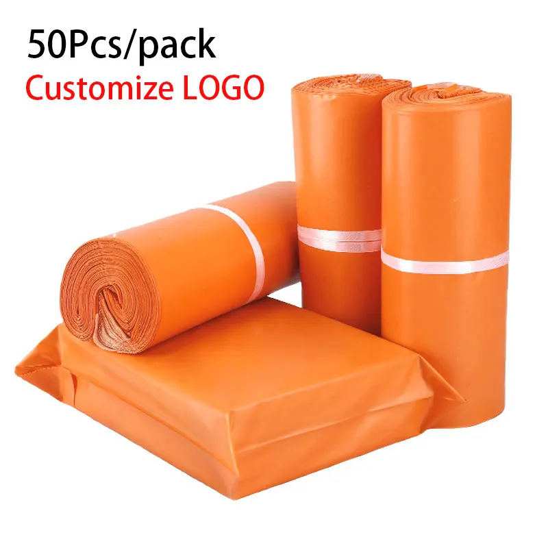 Poli E-Kereskedelmi Postai Csomagokat Egyéni Nyomtatott Logisztikai Csomagolás Ruha Ajándék Tároló Zsák Narancssárga Színű Borítékban, Postai Csomag0