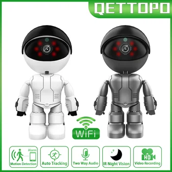 Qettopo 5MP Robot PTZ Wifi IP Kamera Beltéri Videó Megfigyelő Kamera Wifi Smart Home AI Emberi Érzékeli, Vezeték nélküli Kamera