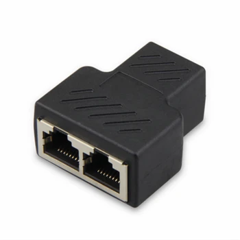 RJ45 Ethernet kábelt a Hálózati interfész Hálózati kábel csatlakozó fenék közös Adapter 2 az 1-ben átalakítás fej Splitter
