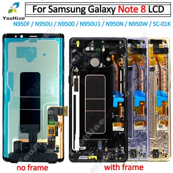 Samsung galaxy Note 8 Lcd keret N950 N950F N950D N950DS Kijelző érintőképernyő Digitalizáló Közgyűlés Samsung lcd Note8