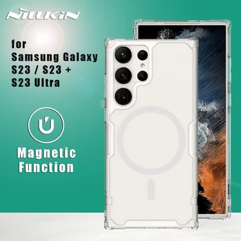 Samsung Galaxy S23 Plus Ultra 5G Nillkin Természet Pro TPU Mágneses Esetben Vékony, Átlátszó Ütésálló Puha Hátsó Borító SM S23