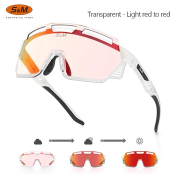 S&M photochromic kerékpáros szemüveg hegyi kerékpározás polarizált szélálló szemüveg férfiak, mind a nők szabadtéri sportok futás szemüveg