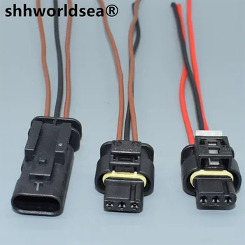 shhworldsea 3 Pin-Elektromos Autóipari Csatlakozó Kábel Vízálló Vezeték 1.2 MM Csatlakozó VW 3C0973203 872-858-541 7615490-03