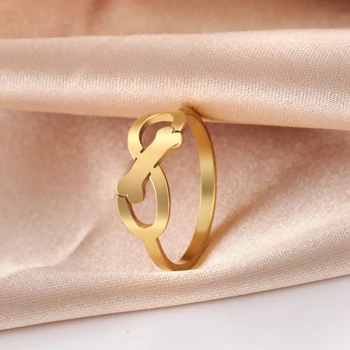 Skyrim Arany Színű Kutya Csont Infinity Gyűrűk Nők Rozsdamentes Acél Aranyos Ujj Gyűrű, Ékszerek, Születésnapi Ajándékok Nagykereskedelmi Szerető