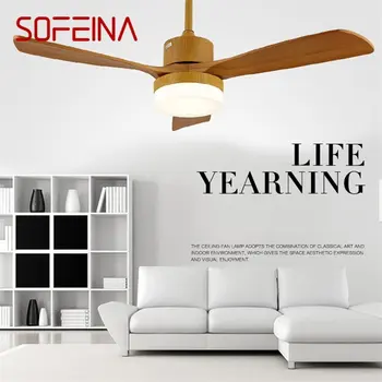 SOFEINA Fa, Mennyezeti Ventilátor, Lámpák Modern, Egyszerű LED-es Lámpa Távirányító Haza Nappali Étkező