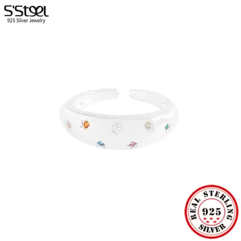 S'STEEL Eredeti 925 Sterling Ezüst Csillag Cirkon Átméretezhető Gyűrűk, A Lányok Trend Termékek 2023 Tartozékok Finom Ékszer