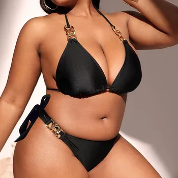 Szexi tiszta szín együtt nagy méterre bikini határokon átnyúló kövér nő bikini fürdőruha