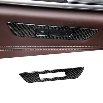 Szénszálas Belső Berendezés Ülés Memória Kapcsoló Gomb Dekoratív Keret Fedezi Matricák BMW 5-ös Sorozat G30 Autó Stílus