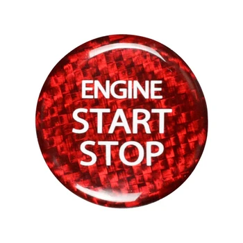 Szénszálas Motor Start-Stop Gomb Fedezze Autó Belső Matricát Suzuki Swift Alto Ignis S Cross Alivio (Piros)