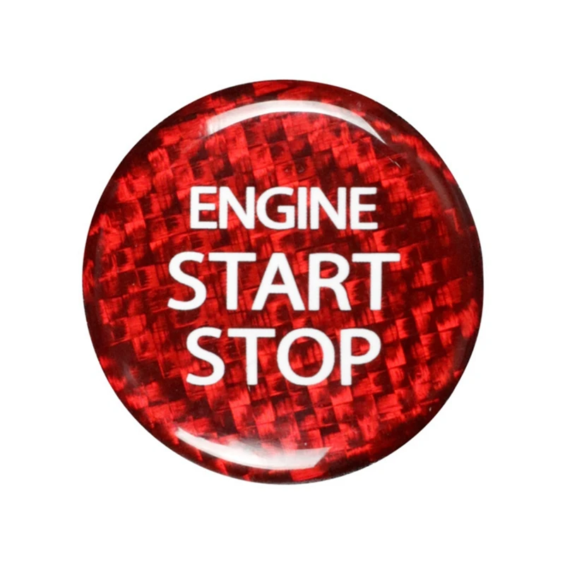 Szénszálas Motor Start-Stop Gomb Fedezze Autó Belső Matricát Suzuki Swift Alto Ignis S Cross Alivio (Piros)0
