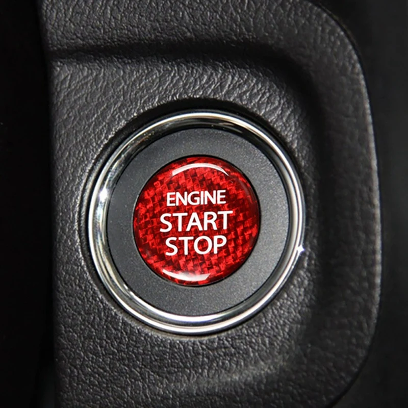 Szénszálas Motor Start-Stop Gomb Fedezze Autó Belső Matricát Suzuki Swift Alto Ignis S Cross Alivio (Piros)3