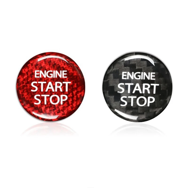 Szénszálas Motor Start-Stop Gomb Fedezze Autó Belső Matricát Suzuki Swift Alto Ignis S Cross Alivio (Piros)4