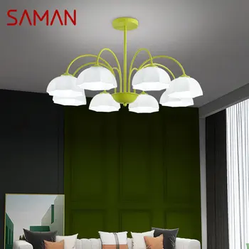 SÁMÁN Zöld Üveg Lóg Mennyezeti Lámpa LED Kreatív Egyszerű Design Függő Csillár Lámpa Otthoni Nappali, Hálószoba