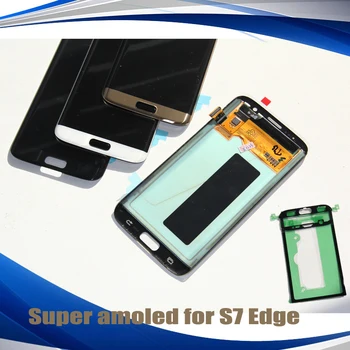 telefon LCD Samsung S7 szélén G935F G935A G935FD lcd kijelző érintőképernyő Digitalizáló 5.5