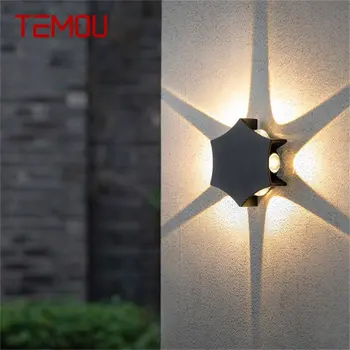 TEMOU Kreatív Kültéri Fali Lámpatestek Modern Fekete Vízálló LED Egyszerű Lámpa Haza Veranda, Erkély Villa