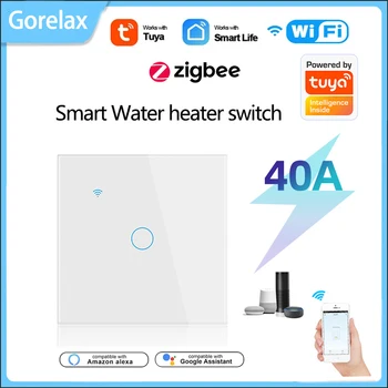 Tuya Intelligens Élet Wifi Zigbee 40A vízmelegítő Smart Switch Vezeték nélküli Intelligens Otthon Távirányító-Fali Kapcsoló Keresztül Alexa, a Google Haza