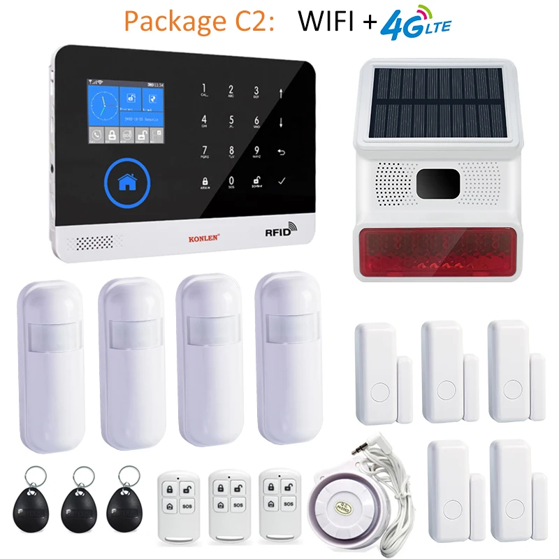 Tuya WIFI 4G 2G GSM Home Riasztó Rendszer, Készlet a Ház Biztonsági Védelmet betörés Riasztás Vezeték nélküli 433mhz Intelligens Élet A Biztonsági Kamera0