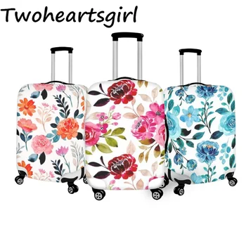 Twoheartsgirl virágmintás Csomagtér Takaró Cipzár Cserélhető Bőrönd védőburkolat Utazási Anti-Por Poggyász Protector