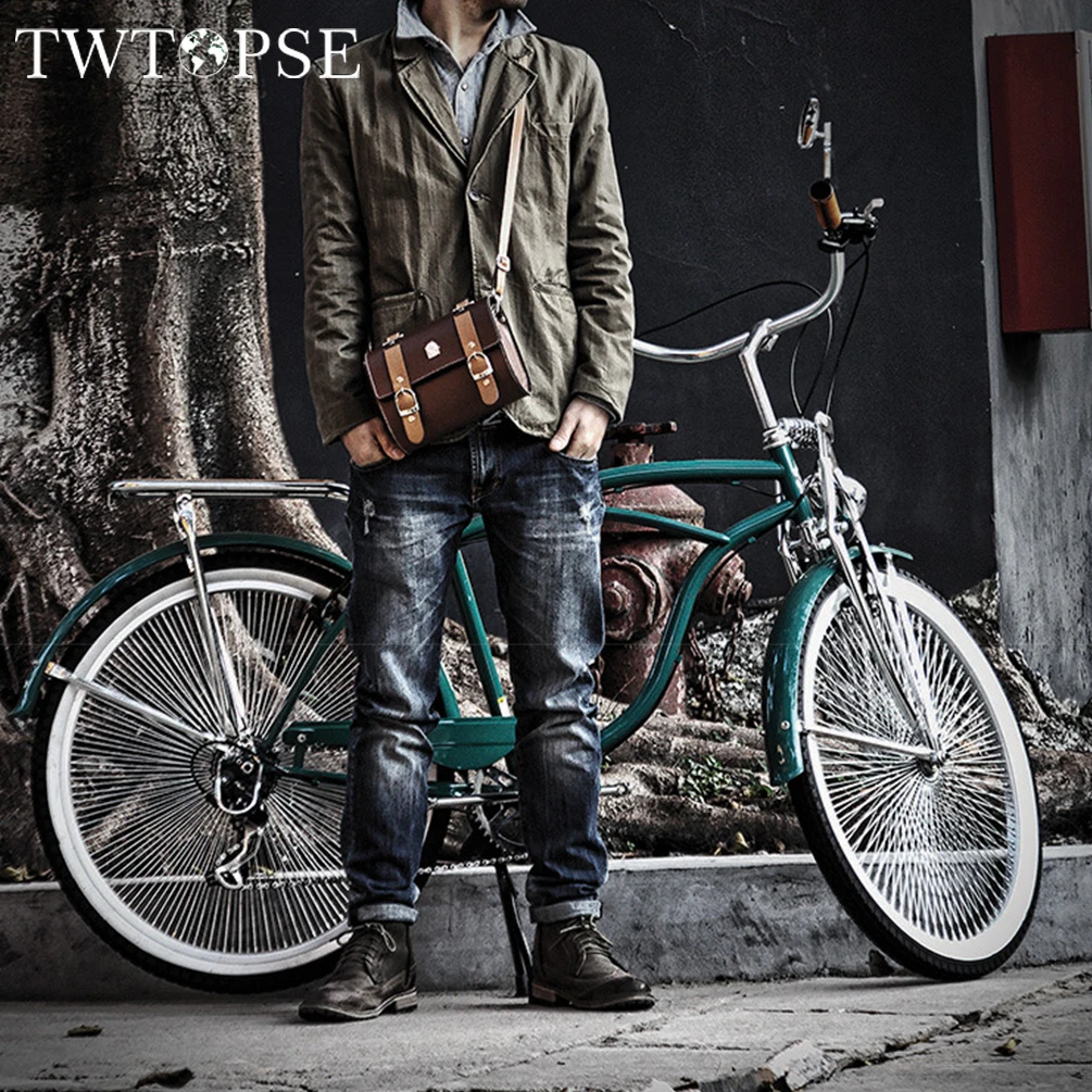 TWTOPSE Klasszikus Kormány Kerékpár Táska Brompton Összecsukható Kerékpár Kerékpár Szabadidős Utazási Kerékpár Váz Váll táska Évjárat Tartozék5