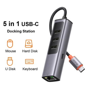USB-C-HUB-HDMI-Kompatibilis 2.1 8K 30Hz RJ45 LAN PD 100W Adapter iPad, Macbook Pro Air PC Tartozékok USB3.0 Splitter