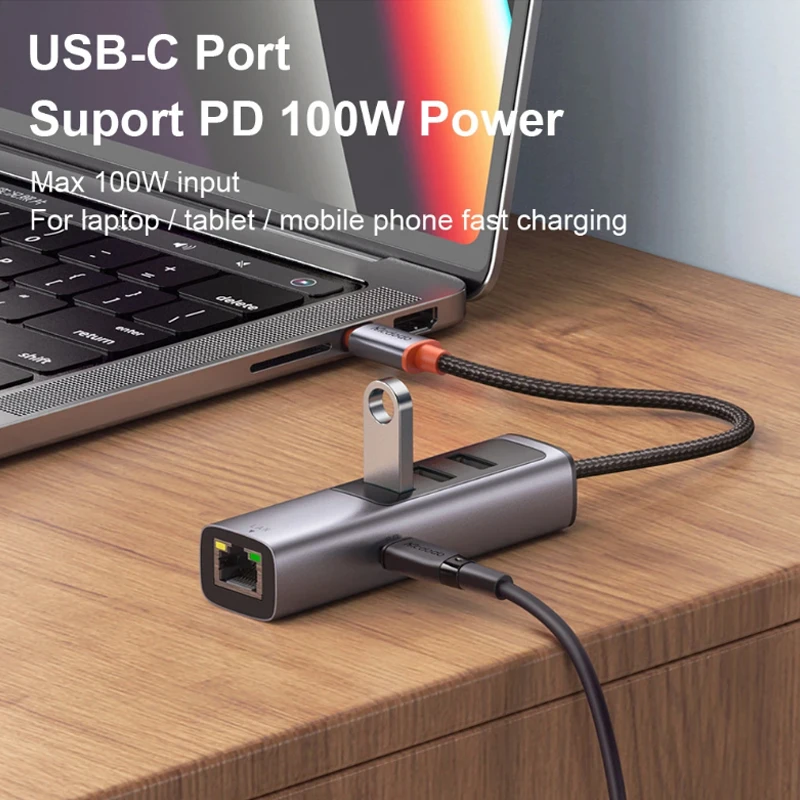 USB-C-HUB-HDMI-Kompatibilis 2.1 8K 30Hz RJ45 LAN PD 100W Adapter iPad, Macbook Pro Air PC Tartozékok USB3.0 Splitter2