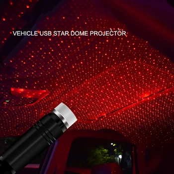 USB LED-Utólag-Szabad Autó Csillagos Felső Légkör Fény Hálószoba Dekoráció Éjszakai Fény Nettó Vörös Lövés Projektoros Lámpa