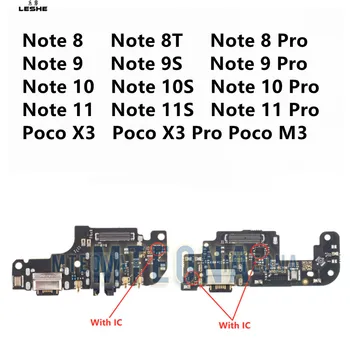 USB Töltő Port Igazgatóság Flex Kábel Csatlakozó Xiaomi Poco X3 M4 Pro M3 Redmi Megjegyzés 7 8 8 TONNA 9S 9 10 10 11 Pro 4G 5G Mikrofon