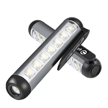 USB Újratölthető Mini LED-Zseblámpa Klip Mágnes Munka Fény Lámpa Hordozható Segélykérő C-Típusú Lámpa Vízálló Elemlámpa
