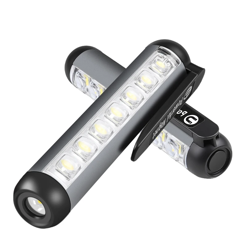 USB Újratölthető Mini LED-Zseblámpa Klip Mágnes Munka Fény Lámpa Hordozható Segélykérő C-Típusú Lámpa Vízálló Elemlámpa0